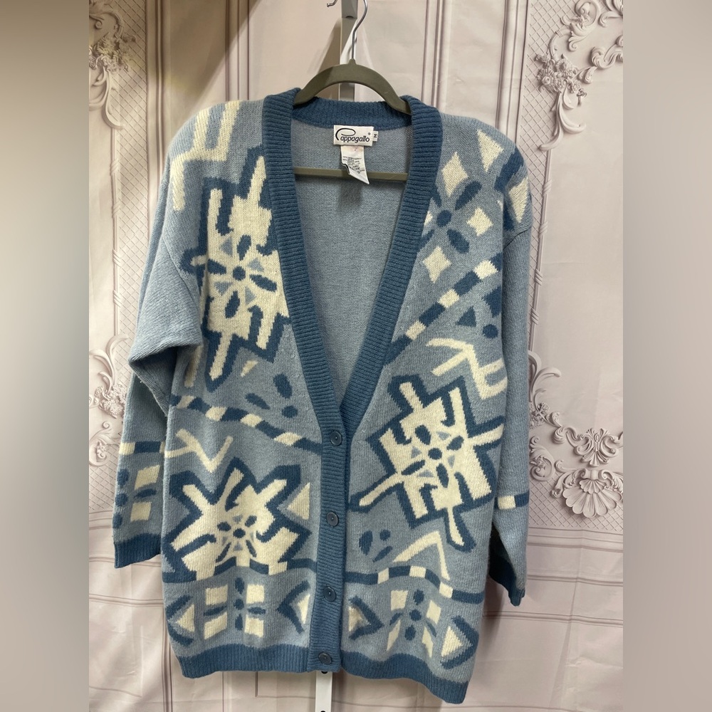 Pappagallo Lambswool & Angora Rabbit Hair 90's Vintage Size Medium Cardigan